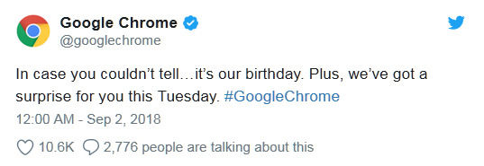 Google Chrome將迎來10周年紀(jì)念日，明日將放送驚喜